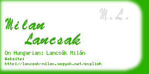 milan lancsak business card