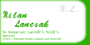 milan lancsak business card